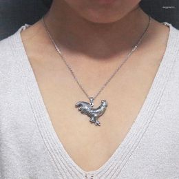 Pendant Necklaces 1Pc 3D Rooster Stainless Steel Vintage Cute Animal Casting Cock Jewelry For Girls Women Men Gift