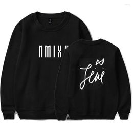 Men's Hoodies 2023 NMIXX Signature Kpop Sweatshirt O-neck Harajuku Round Collar Fashion Pullovers Long Sleeve Cool Logo Streetwear