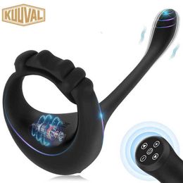 Cock Anal Vibrator Butt Plug Prostate Testicle Stimulator Delay Ejaculation Penis Ring Remote Control for Men