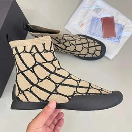 2023-Luxury Brand Mens High Top Casual Shoes 2023 Autumn Sports Shoes Upper Rubber Sole Breathable Socks Lace Size 38-45