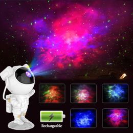 Novelty Items Galaxy Star Projector Starry Sky Night Light Astronaut Lamp Home Room Decor Decoration Bedroom Decorative Luminaires Gift 230821