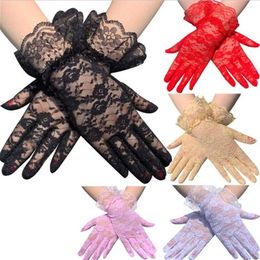 2020 New Fashion Women Lady Lace Party Sexy Dressy Gloves Summer Full Finger Sunscreen Gloves For Girls Mittens Multicolor266a