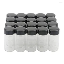Storage Bottles 20pcs/lot 20ml Clear Glass Sample Vials Mini Empty With Screw Cap Essential Oil Bottle