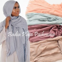 Scarves 105190cm High Quality Maxi Women Muslim Plain Frayed Scarf Shawls Wraps Headwear Solid Oversize Hijabs 230821