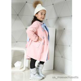 Boots New Baby Girls Boots Silver Shoes Winter Snow Boots Thick Plush Natural Wool Kids Children Style Ski Boots Kids Boots R230822