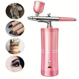 Air Compressor Kit Air-Brush Paint Spray Gun Airbrush For Nail Art Tattoo Craft Cake Nano Fog Mist Sprayer Nail Airbrush