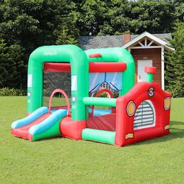 Kids Air Jumping Castle For Sale Business Start Inflatable Bouncer House w/ Ball Pit Moonwalk Slide Playhouse Train Theme Bouncy for Kids Outdoor Indoor Party Play Fun