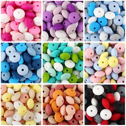 Teethers Toys 20Pcs Silicone Beads Baby 12MM Lentil DIY Pacifier Clips Chain Pendant BPA Free Ecofriendly Teether Accessories 230822