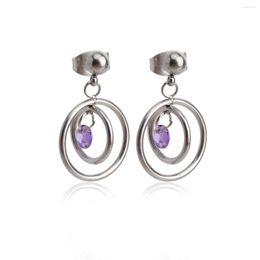 Hoop Earrings CHARMOMENT Silver Colour Hanging For Women Luxury Quality Vintage Stainless Steel Jewellery Piercing
