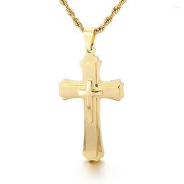 Pendant Necklaces European And American Christianity Classic Creative Cross 316L Stainless Steel Men's Fashion Necklace