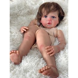 Dolls 24inch Sandie Finished Reborn Baby Doll Size Already Painted Lifelike Soft Touch Flexible Parts Drop Shippig 230821