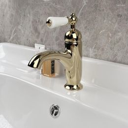 Bathroom Sink Faucets Arrival Gold Basin Faucet Single Handle Hole Mixer Tap Deck Mounted And Cold