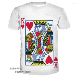 Men's T Shirts Summer Poker JQK Print T-Shirt Male Fashion Clothing Outdoor Sportswear Vintage Streetwear Casual Daily Tops&Tees