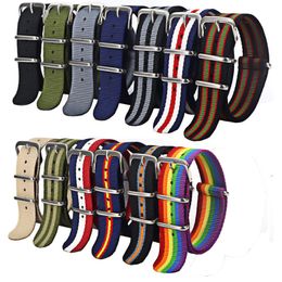 Watch Bands 1pcs Nylon strap 18mm 20mm 22mm Band Waterproof Strap for Army Sport Drop Belt 230821