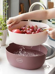 Plates Washing Basin Drain Basket Artefact Home Nordic Living Room Fruit Plate Kitchen Philtre Water