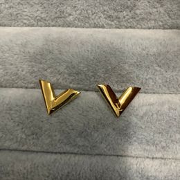 Luxury Brand Women Designer Studs Simple Letter Style Titanium Steel Fashion Couple Earrings Logo Printed Wholesale