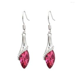 Dangle Earrings Korean Fashion Red Black Crystal Drop For Women Girls Shiny Luxury Bridal Wedding Party Jewellery Gift Accessories