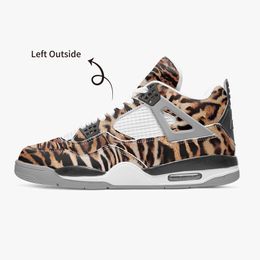 fashion diy custom basketball shoes mens and womens handsome black yellow leopard print trainers outdoor sports 36-46