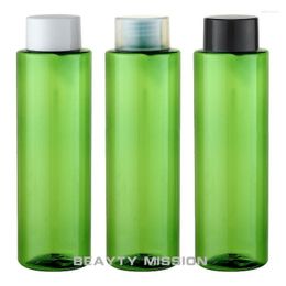 Storage Bottles BEAUTY MISSION 24 Pcs/Lot 250ML Green Screw Cap Bottle Empty Plastic Cosmetic Lotion Container With Double Layer Cover