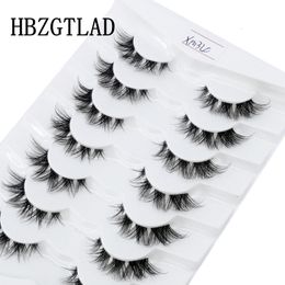 False Eyelashes Clear Band Lashes Natural Long 3D Wispy Mink Lightweight Invisible Fluffy Eye 7 Pairs Fake 230821