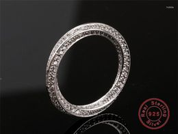 Cluster Rings Eternity Mobius Band Ring Luxury Full Diamond Stone 925 Sterling Silver Wedding For Women Engagement Jewellery Gift