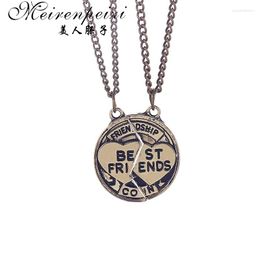 Pendant Necklaces 2Pcs Vintage Necklace BFF Bronze Friendship Friends Forever Anchor Jewellery Gift For Love Girl Boy