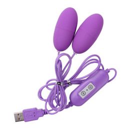 Massager Double Vibrating Eggs Multispeed g Spot Massage Usb Charging Waterproof for Women Adult Vibrators