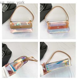 Totes Summer Fashion Jelly Shoulder Bag PVC Transparent Handbags Portable Female Hobos Purses Luxury Designer Clear Bag Small Tote Bag HKD230822