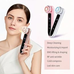 Professional Blue & Red Photon Skin Care Device - Deep Clean, Heating, Cold RF Rejuvenation, EMS Lifting, and Beauty Enhancement