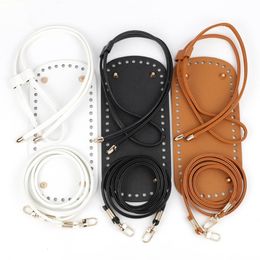 Bag Parts Accessories 3Pcs/Set Bag Bottom Shaper DIY Knitting Crochet PU Leather Handbag Purse Base with Bottom Strap String Bucket Bag Accessories 230822