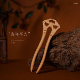 Hair Clips Wooden U Shaped Sticks Forks Handmade Retro Chinese Hairpins For Women Girls Bun Maker Holder Decor