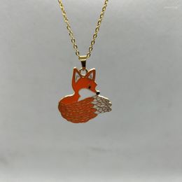 Pendant Necklaces Yungqi Cartoon Animal For Women Girl Charm Enamel Necklace Stainless Steel Chain Choker Jewelry Collar