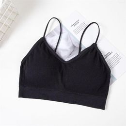 Camisoles & Tanks Women's Seamless Large Size Back Thread Wrapped Chest Vest With Slim Shoulder One Bras For Women Womens Workout Bra