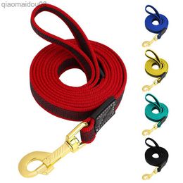 Dog Collars Leashes 2m Long Dog Leash Pet Lead Non-Slip Rubber Nylon Training Walking Rope Dog Leashes For Small Medium Large Dogs HKD230822