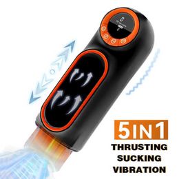 Male Automatic Telescopic Sucking Vibrator Masturbator Cup for Men Real Vaginal Suction Blowjob Adult Product