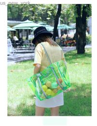 Totes Summer Women Shoulder Bag Transparent Jelly Pouch PVC Handbags Design Large Capacity Tote Bags for Travel Waterproof Beach Bag HKD230823
