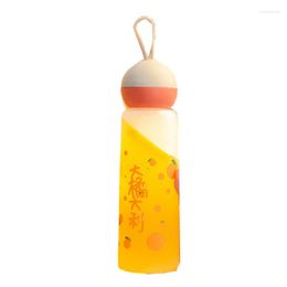 Water Bottles 450ML Small Creative Transparent Plastic Matte Cup For Girls Kawaii