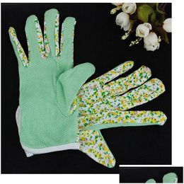 Other Garden Supplies 100% Cotton Antiskid Personal Workplace Safety Soft Jersey Women Gardening Working Gloves 4 Colours Wa0592 Drop D Dhkyt