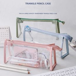 Learning Toys Exam Transparent Pencil Case Office Student Pencil Cases School Supplies Kawaii Pen Box Scuola