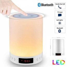 Speakers Night Light with Portable Wireless TF Card Bluetooth Speaker Touch Control Color LED Bedside Table Lamp Z0317 L230822