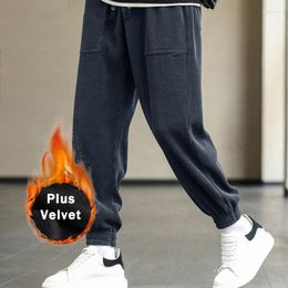 Men's Pants Men Plus Velvet Winter Thick Warm Corduroy Harem Male Fleece Sweatpants Autumn Vintage Streetwear Trousers