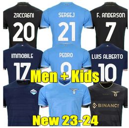 23 24 Lazio soccer Jerseys maglie 2023 2024 IMMOBILE LUIS BASTOS SERGEJ J.CORREA ACERBI BADELJ LUCAS MARUSIC men kids kit full sets football shirts fans player versio