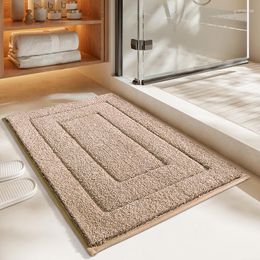 Bath Mats Microfiber Bathroom Mat High Quality Thickened Solid Colour Non-Slip Water Absorbent Shower Room Door Rug Carpet