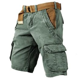 Men's Shorts Summer Men Cotton Shorts 5XL Oversize Cargo Pants Loose Wear-resistant Multi Pocket Work Shorts Casual Streetwear Sweatpants 230821