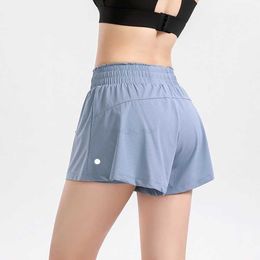 LULL Women Sports Yoga Shorts Outfits High Waist Sportswear Breathable Exercise Fitness Wear Short Pants Girls Running Elastic With Inner Lining LL1838