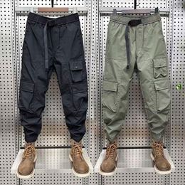 Men's Pants Spring Summer Multi-pocket Casual Thin Bunched Overalls Loose Causal High Street Harem Trousers Male Clothes