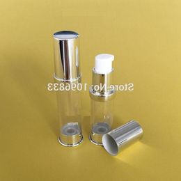 5ML Airless Lotion Bottle Silver Color, Cosmetic Essence Bottle, Pump Packing bottles, 50pcs/Lot Vrjau