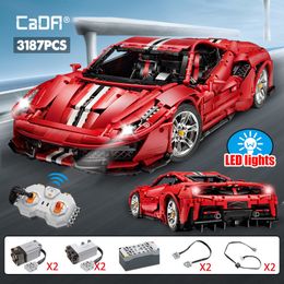 Blocks Cada 3187PCS RC Racing Car Super Building City Remote Control Sports Vehicle Bricks Toys for Kids 230821