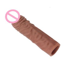 Reusable Penis Sleeve Enlargement for Men Dildo Extender Enhancer Delay Realistic Intimate Goods