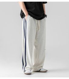 Men's Pants Baggy Striped Sweatpants Men Straight-Leg Fashion Hip Hop Streetwear Trousers Harajuku Casual Bottoms Male Clothes